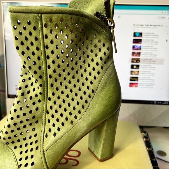A.S. 98 Women's Bertrand Aloe Navy Green Leather Open Wave Sandal Boots EU 42 - Picture 5 of 16